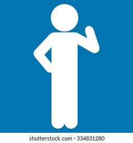 Child Proposal vector icon. Style is flat symbol, white color, rounded angles, blue background.