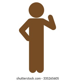 Child Proposal vector icon. Style is flat symbol, brown color, rounded angles, white background.