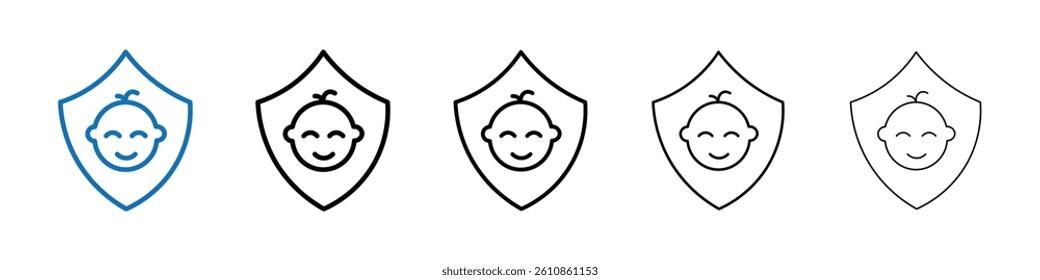 child protect icon Outline vector logo for web ui
