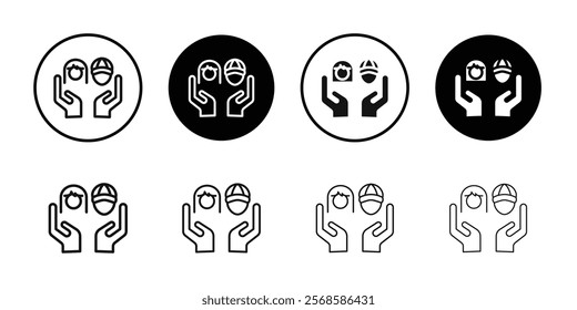child protect icon Simple thin outline