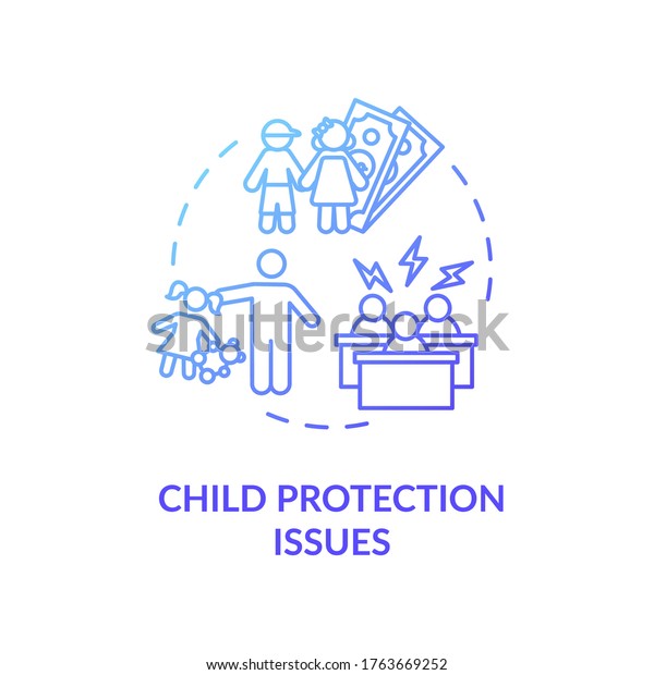Child Protection Issues Concept Icon Kids Stock Vector (Royalty Free