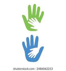 Child protection logo design vector template