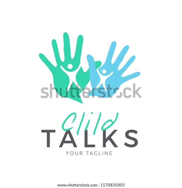 Child Protection Vector Logo Childrens House Stock Vector Royalty