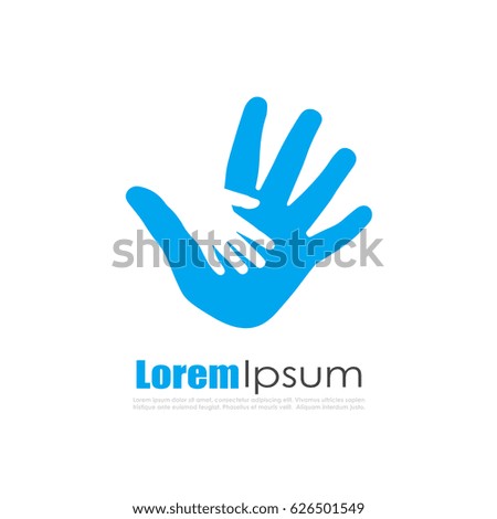 Child protection vector logo illustration isolated on white background