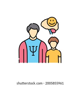 Child psychologist сolor line icon. Children learning. Pictogram for web page, mobile app, promo. UI UX GUI design element. Editable stroke.