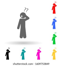 Child, question multi color style icon. Simple glyph, flat vector of child icons for ui and ux, website or mobile application