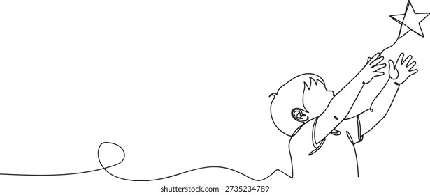 child reaching for a star, dreams and ambition theme