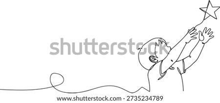 child reaching for a star, dreams and ambition theme