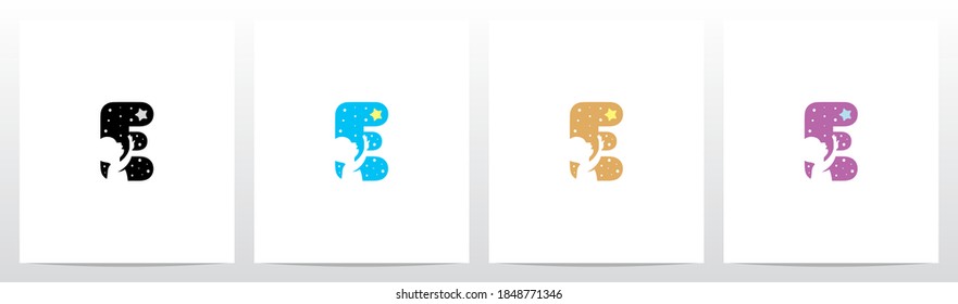 Child Reaching Star Letter Logo Design E