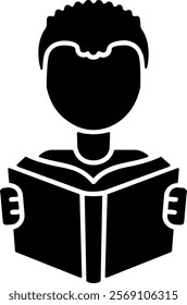 Child reading Solid Style Sample EPS Icon
