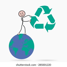 child recycling