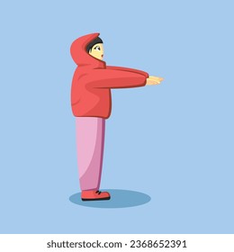 Child with Red Raincoat Playing