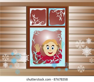 The child rejoices to the first snow