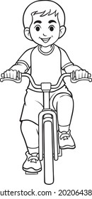 child riding a bicycle vector illustration isolated on white background