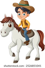 A child riding a white horse