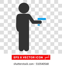 Child Robber EPS vector pictograph. Illustration style is flat iconic bicolor blue and gray symbol.