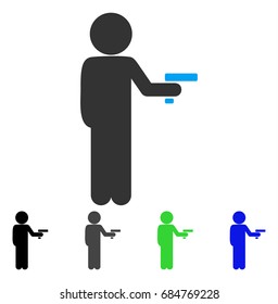 Child Robber flat vector pictograph. Colored child robber gray, black, blue, green pictogram variants. Flat icon style for application design.