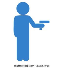 Child Robber vector icon. Style is flat symbol, cobalt color, rounded angles, white background.