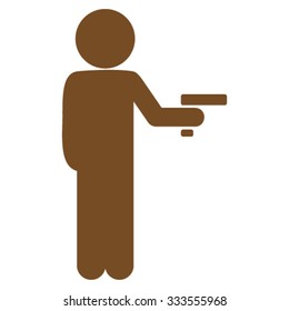 Child Robber vector icon. Style is flat symbol, brown color, rounded angles, white background.