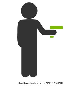 Child Robber vector icon. Style is bicolor flat symbol, eco green and gray colors, rounded angles, white background.