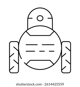 child robot line icon vector. child robot sign. isolated contour symbol black illustration