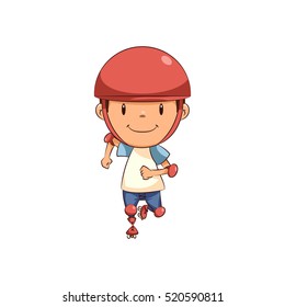 Child roller skates, vector illustration