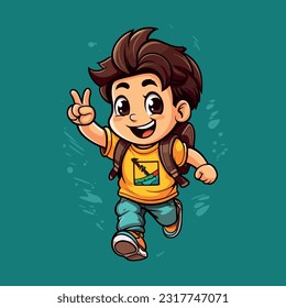 child run back to school