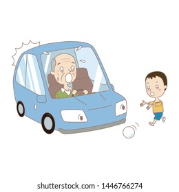 child run out into traffic