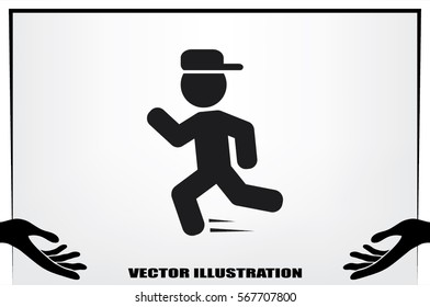 child running icon vector illustration. 