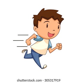 Child running, vector illustration