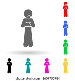 Child, sad multi color style icon. Simple glyph, flat vector of child icons for ui and ux, website or mobile application