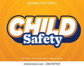 child safety editable text effect template use for business brand and logo