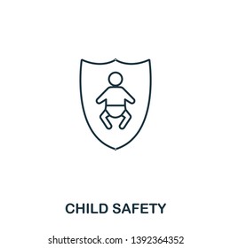 Child Safety icon outline style. Creative thin design from baby things icon collection. Pixel perfect simple child safety icon. Web design, apps, software, print usage.