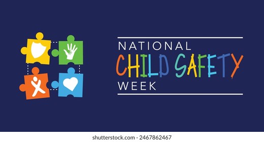 Child Safety Week in every June. Annual child safety awareness concept for banner, poster, card and background design. Child safety week awareness month concept observed in every year 6th-12th june