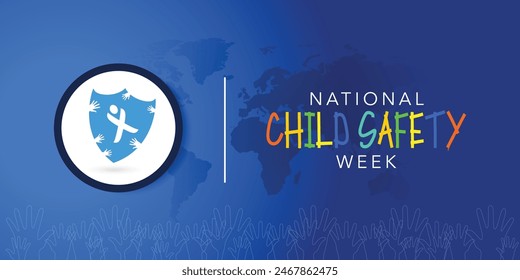 Child Safety Week in every June. Annual child safety awareness concept for banner, poster, card and background design. Child safety week awareness month concept observed in every year 6th-12th june