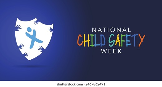Child Safety Week in every June. Annual child safety awareness concept for banner, poster, card and background design. Child safety week awareness month concept observed in every year 6th-12th june