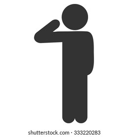 Child Salute vector icon. Style is flat symbol, rounded angles, white background.