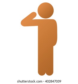 Child Salute vector toolbar icon for software design. Style is a gradient icon symbol on a white background.