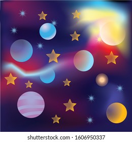child sapce vector texture stars planets decoration interior moon galaxy