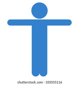 Child Scarescrow vector icon. Style is flat symbol, cobalt color, rounded angles, white background.