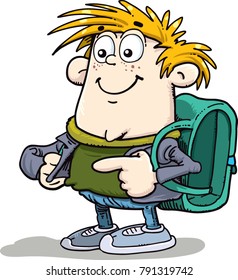 a child with a school bag