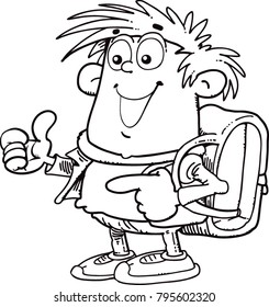 A child with a school bag