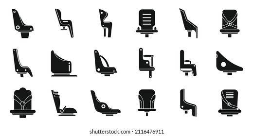 Child seat bike icons set simple vector. Adult bicycle. Biking activity