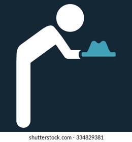 Child Servant vector icon. Style is bicolor flat symbol, blue and white colors, rounded angles, dark blue background.