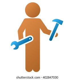 Child Serviceman vector toolbar icon for software design. Style is a gradient icon symbol on a white background.