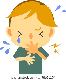 child in sick condition, cough