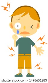 child in sick condition, pain