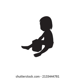 Child silhouette background . Vector Illustrator.
