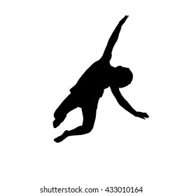  A child silhouette jumps. Vector