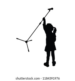 child silhouette with microphone art illustration